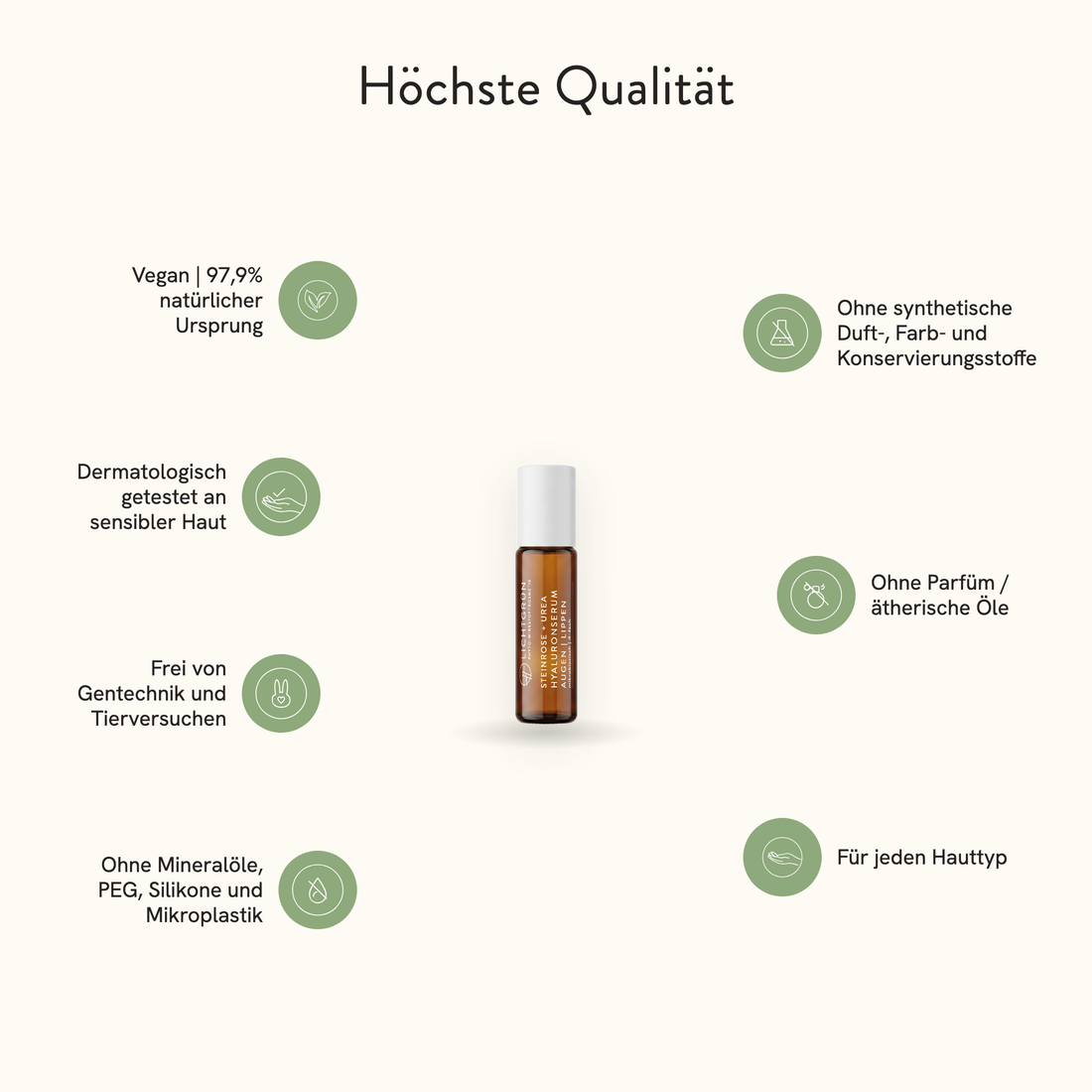 LICHTGRÜN Hyaluronserum Roll-On Höchste Qualität