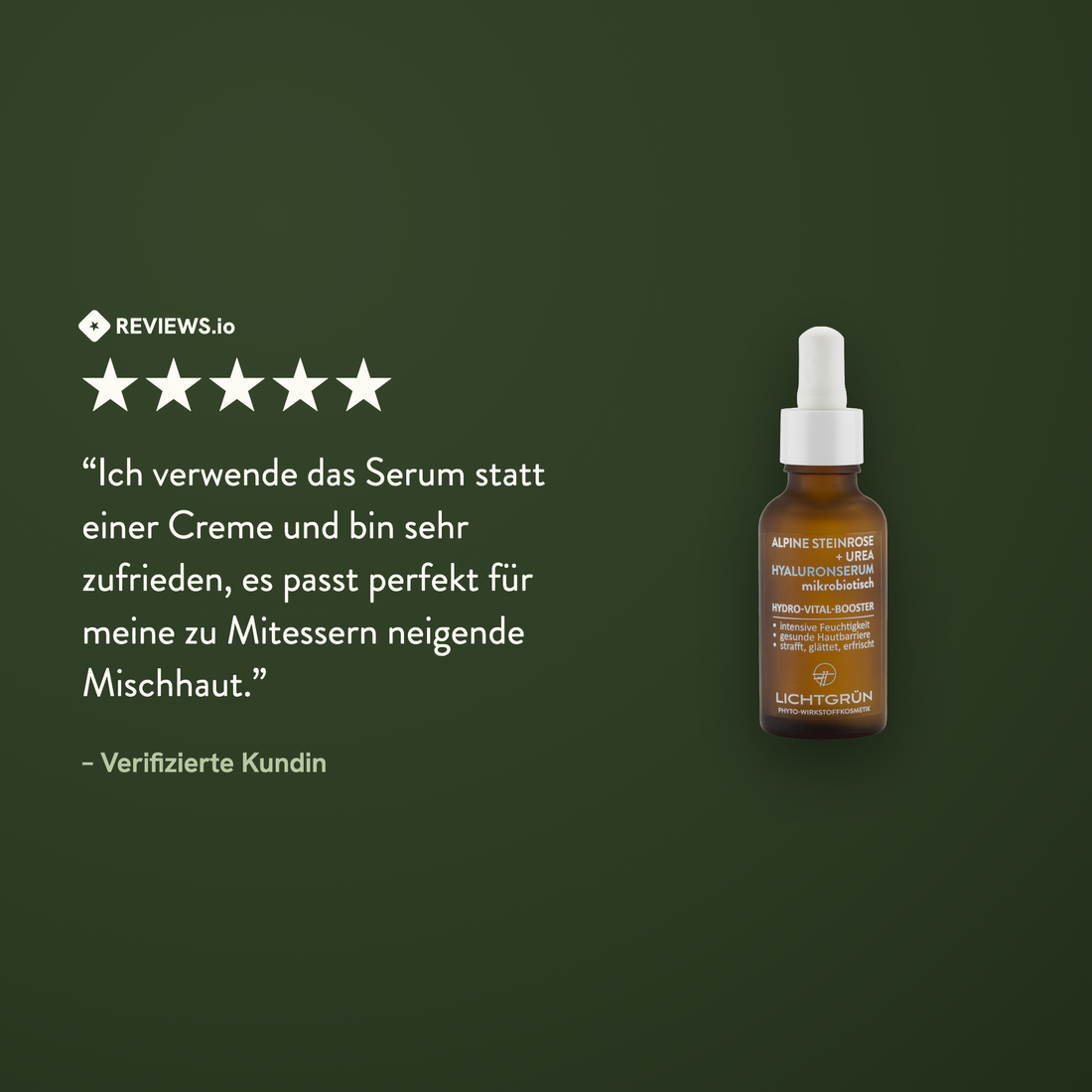 LICHTGRÜN Hyaluronserum Kundenbewertung