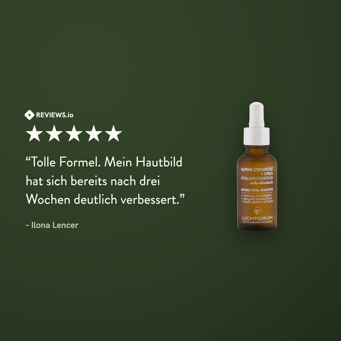 LICHTGRÜN Hyaluronserum Kundenbewertung
